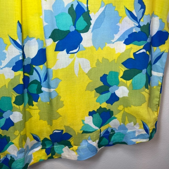 Draper James RSVP Womens Button Side Floral Tank Top Yellow Lightweight Sz Large - Picture 13 of 15